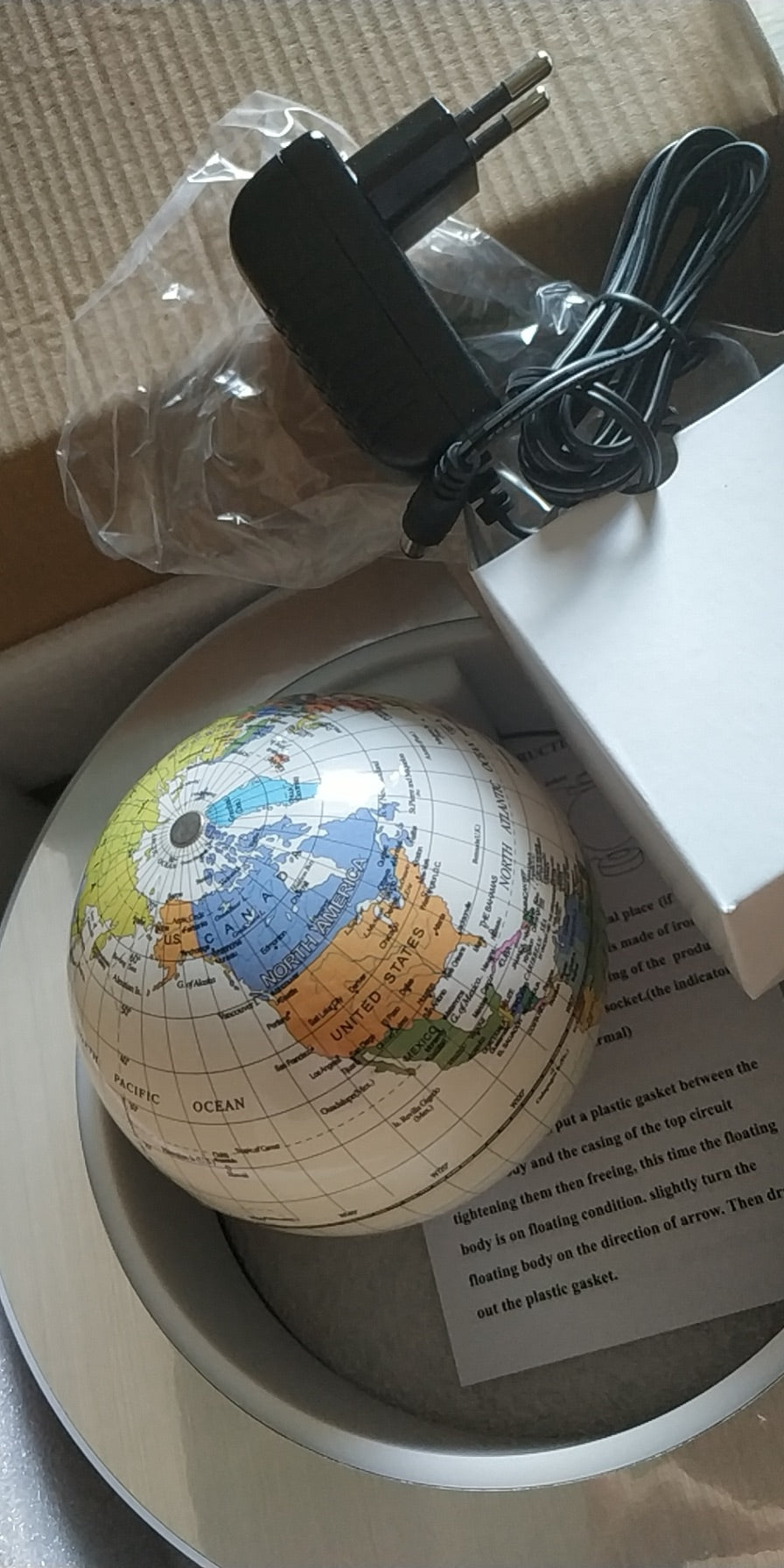 Round LED World Map Floating Globe Magnetic Levitation Light Anti Gravity Magic