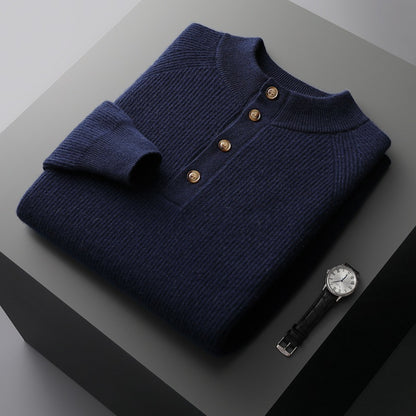 Half-height Cardigan Collar Knitted Loose Casual Fashion Oversized Knit Wool Sweater