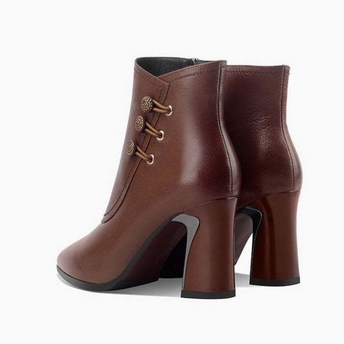 Women's Pointed Toe Chunky Heel Ankle Boots